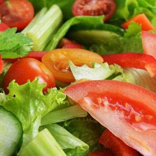 Cucumber tomato and lettuce salad