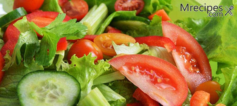 Cucumber tomato and lettuce salad