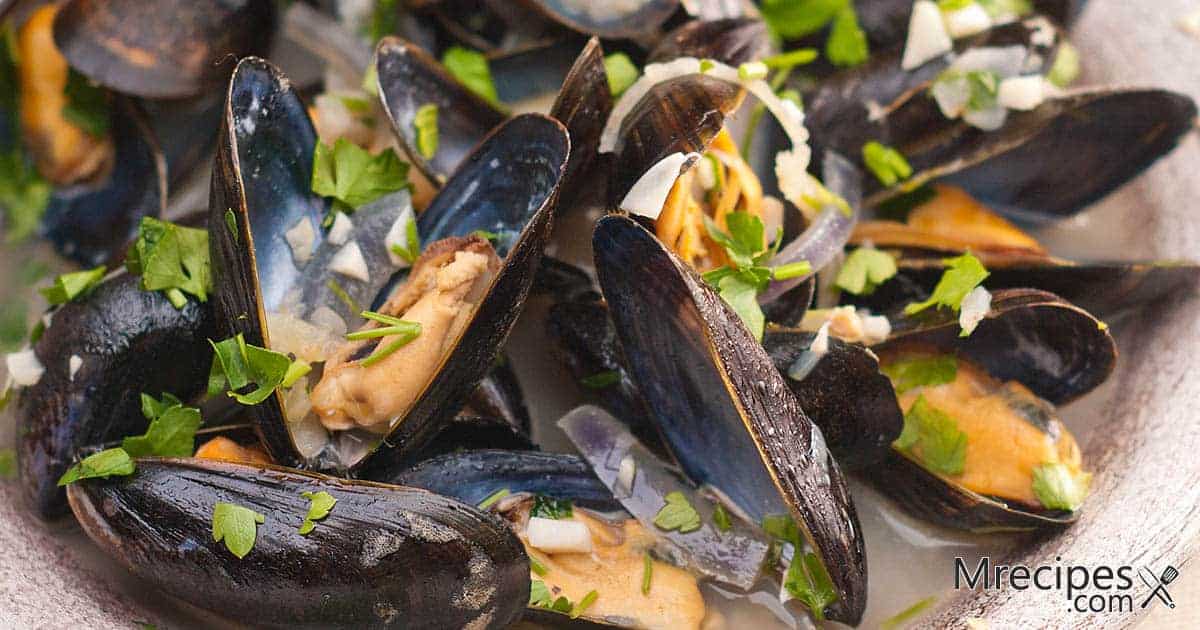 Smoked & Steamed Fresh Mussels Finished with a Wine and Butter Sauce Recipe
