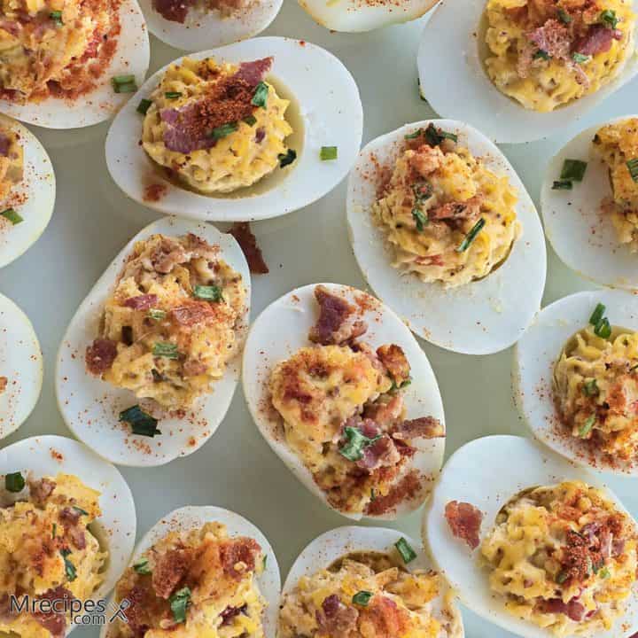 Smoked Deviled Eggs with Bacon and Sour Cream