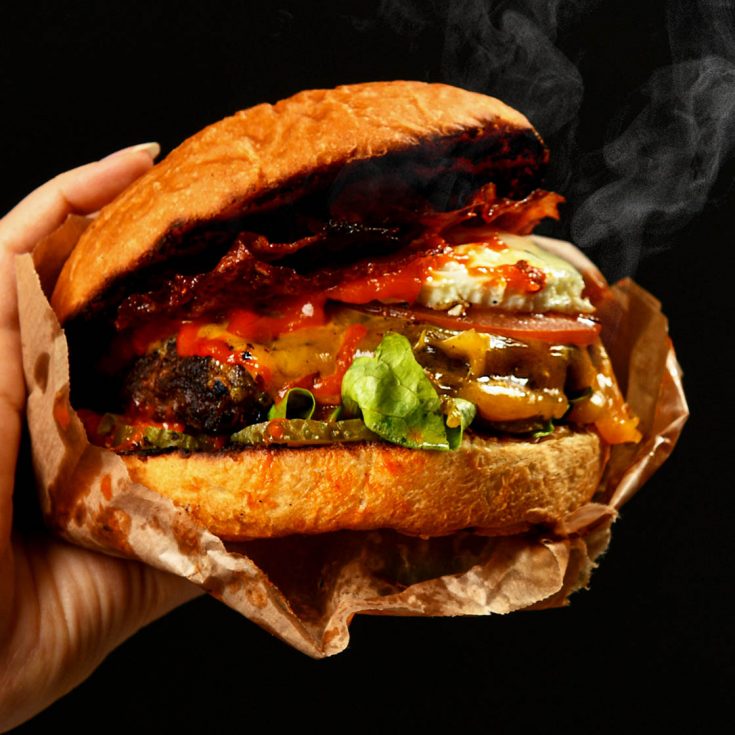 Masterbuilt smoked bbq hamburger